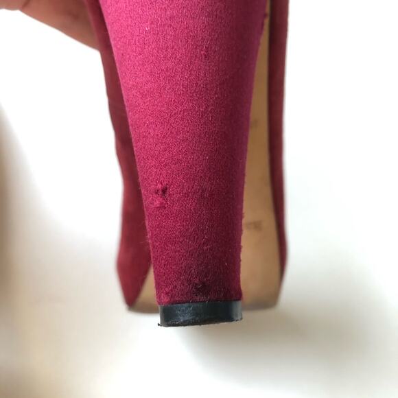 Kate Spade Georgia Pumps Peep Toe Red Suede 7 - Picture 11 of 12